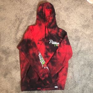Broken Promises Warned You Tie Dye Red Hoodie